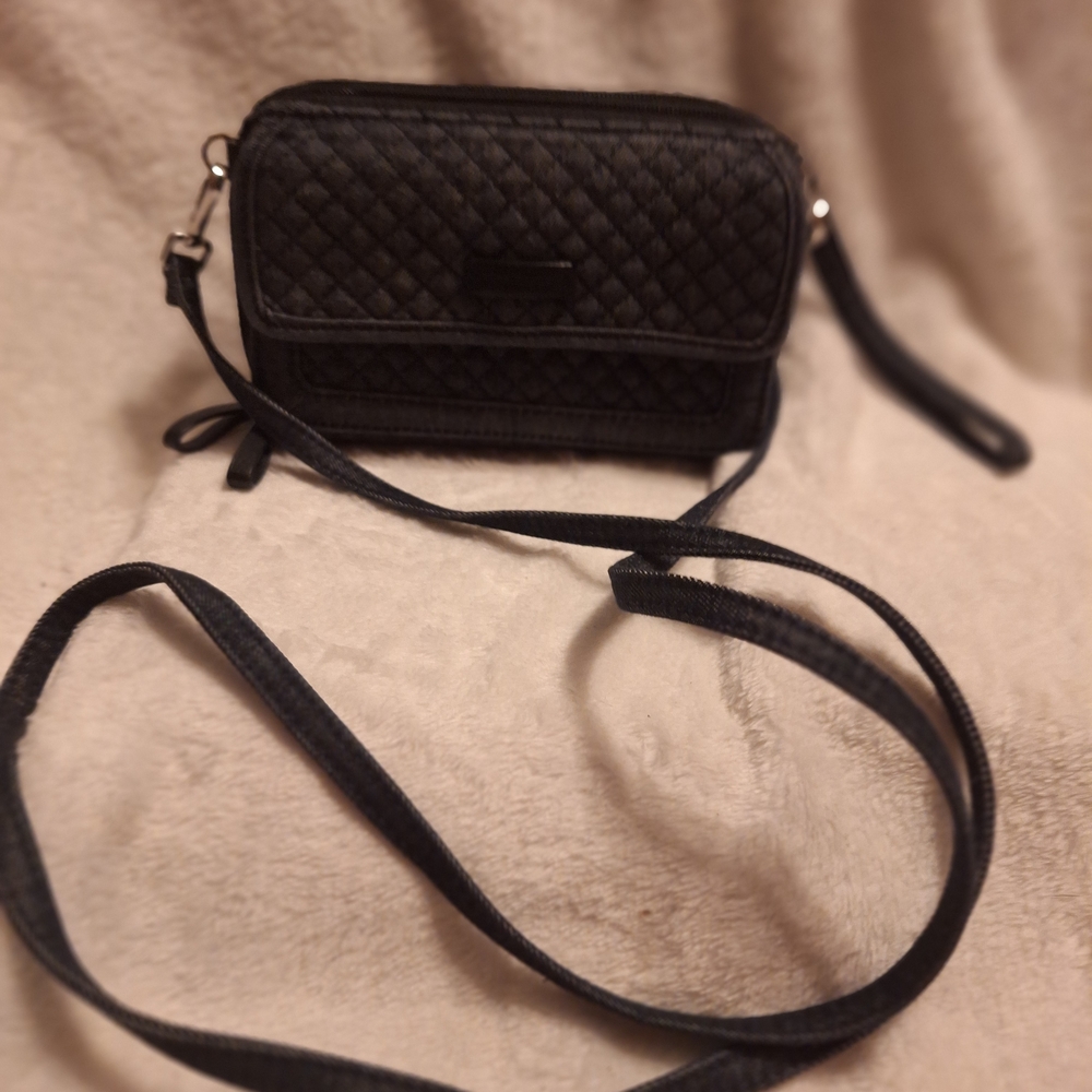 Vera Bradley 3 Way All In One Dark Denim Crossbody Wallet